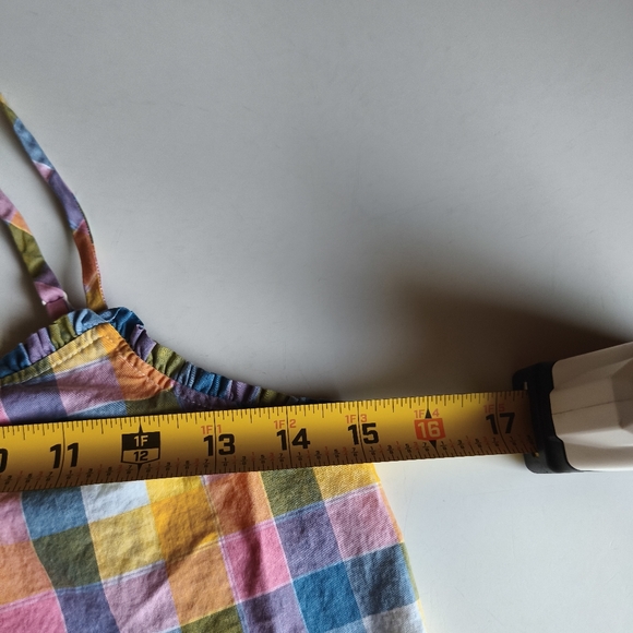 Lands End 100% Cotton Gingham Plaid Elastic Waist Short Cami PJ Set sz XS Pink - Picture 3 of 10